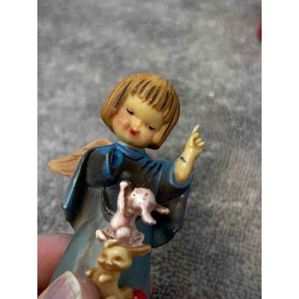 Vtg Angel Figurines w/ Animals Christmas Tree 3